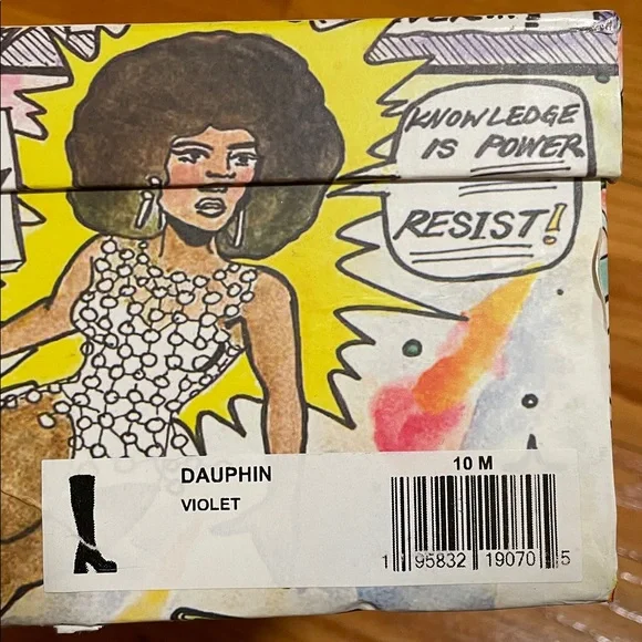 NWT Jeffrey Campbell Dauphin Knee-high Square-toe Heel Boots Size 10 Violet - Picture 15 of 16